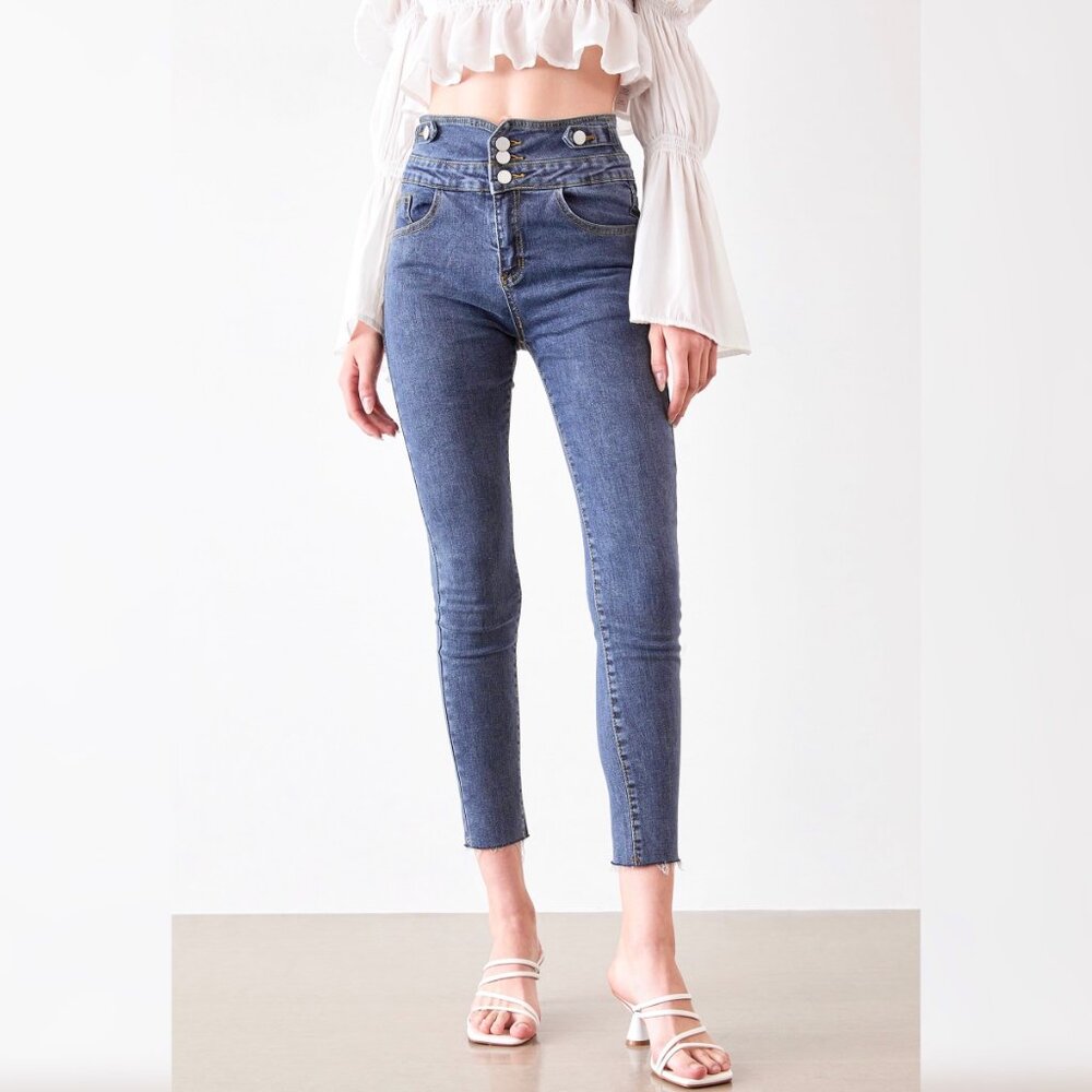 J.ING High Waist Cropped Skinny Jeans